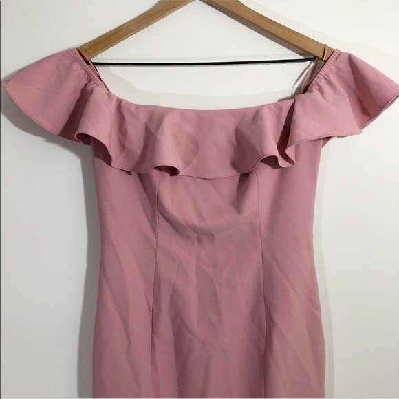 NWT JAYGODFREY Rollins Off shoulder ruffle top midi dress pink rose 2 - Picture 5 of 16